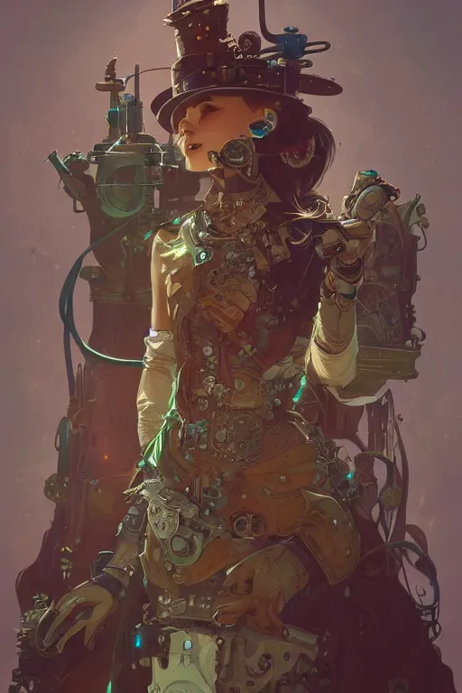 Image similar to anthropomorphic cactus as steampunk half - cyborg, western, high fantasy, dnd, smooth, sharp focus, illustration, highly detailed, digital painting, artstation, concept art, by disney animation, rossdraws, alphonse mucha, frank fanzzeta, collectible card art