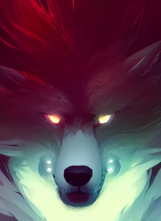 Prompt: beautiful headshot portrait of a black male anthropomorphic wolf fursona long red hair. character design by cory loftis, fenghua zhong, ryohei hase, ismail inceoglu and ruan jia. artstation, volumetric light, highly detailed, photorealistic, fantasy, rendered in octane