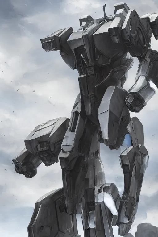 Image similar to giant mechwarrior, on the battlefield, detailed sleek silver armor, epic proportions, epic scale, highly detailed digital art, macro art, warframe fanart, destiny fanart, anthro, giantess, macro, deviantart, 8k 3D realism