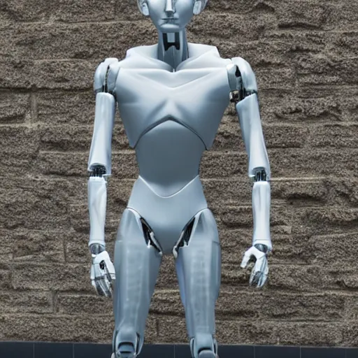 Image similar to made of ice, a realistic detailed photo of a guy who is an attractive humanoid who is half robot and half humanoid, who is a male android, on display, blank stare, showing off his muscles, shiny skin, posing like a statue, by the pool, frozen ice statue, twitch streamer / gamer ludwig, humanoid robot