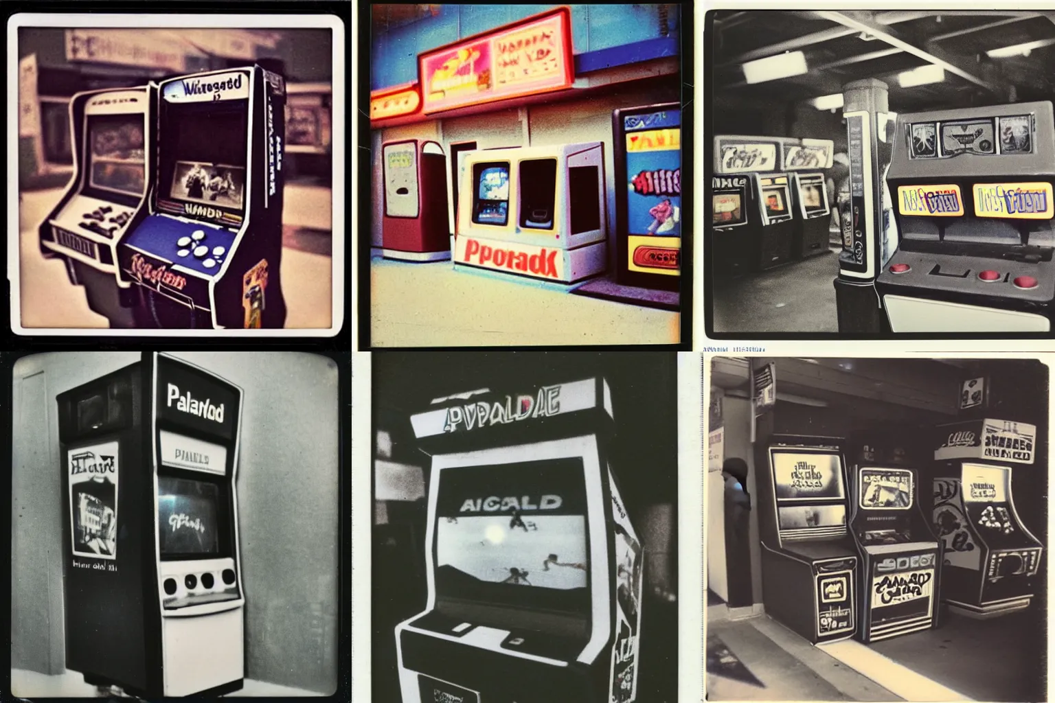 Prompt: a polaroid photo of the video arcade from my childhood, circa 1982, Queens New York