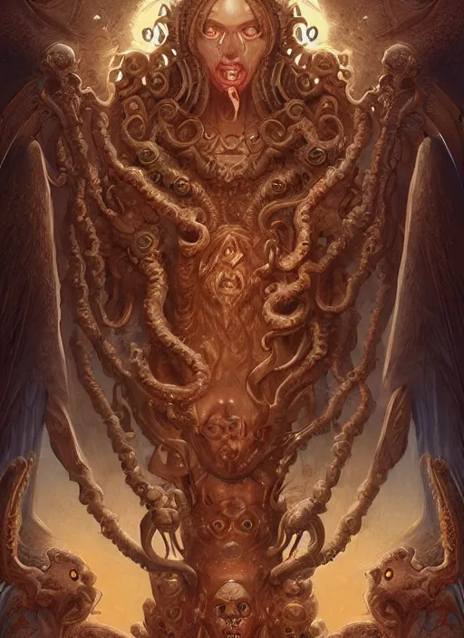 Image similar to digital _ painting _ of _ lovecraftian gods _ by _ filipe _ pagliuso _ and _ justin _ gerard _ symmetric _ fantasy _ highly _ detailed _ realistic _ intricate _ port