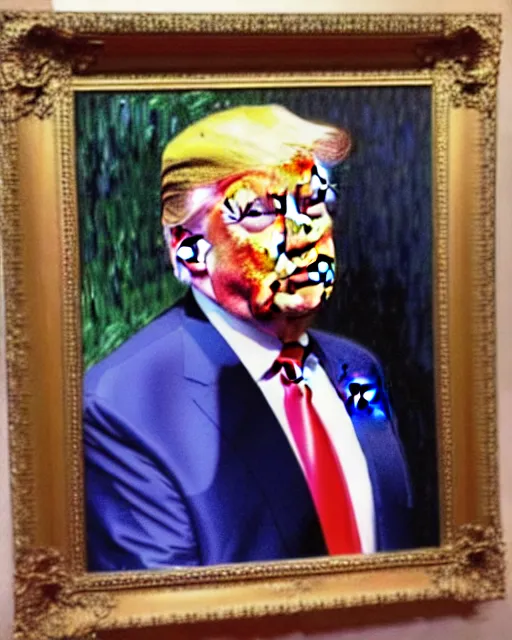 Prompt: donald trump, by monet, ultra detailed