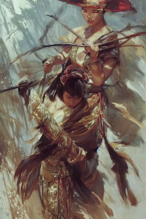 Image similar to wuxia, painting by gaston bussiere, craig mullins, j. c. leyendecker