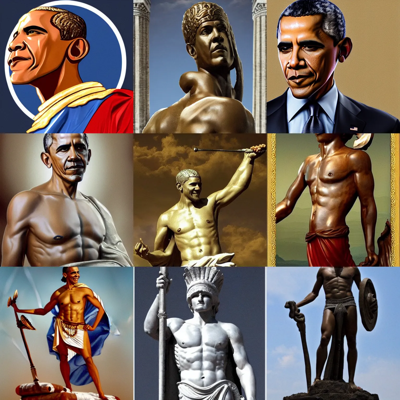 Prompt: obama as a greek god