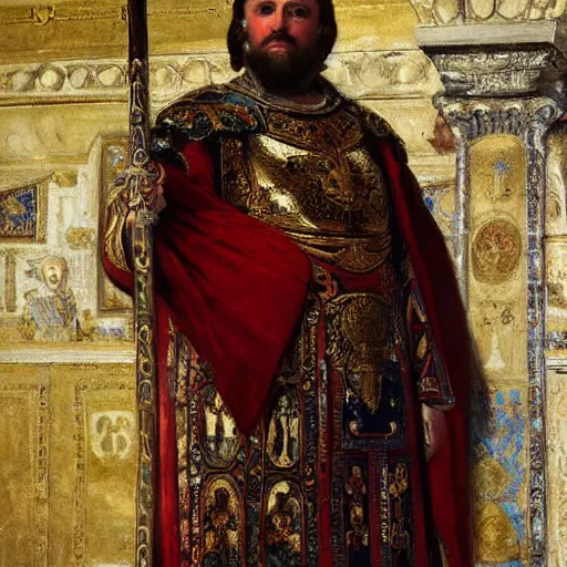 Image similar to painting of a byzantine emperor by john - joseph benjamin constant