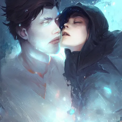 Prompt: star crossed lovers digital painting by artgerm and greg rutkowski and alphonse much