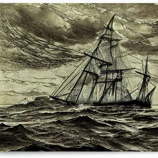 Image similar to galley on stormy seas by ed fairburn, joseph clement coll, franklin booth