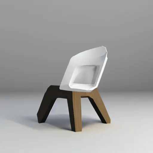 Prompt: a low poly chair