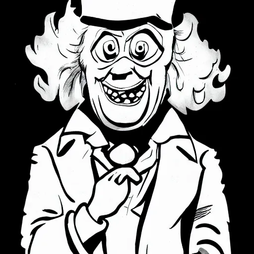 Image similar to a Pop Wonder scary horror themed goofy-hilarious-character Beethoven, dime-store-comic drawn with charcoal and pen and ink, half-tone-line-stacking