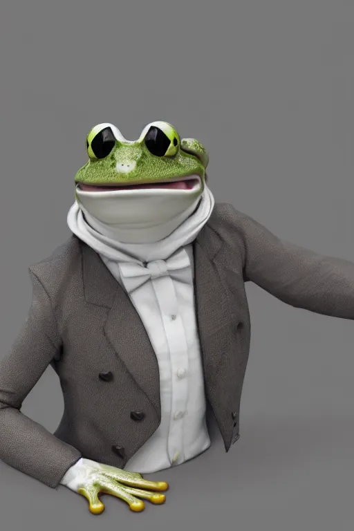 Prompt: a frog wearing a formal overcoat, portait photo profile picture, hyperrealistic concept art, octane render, unreal engine 5, digital art hi
