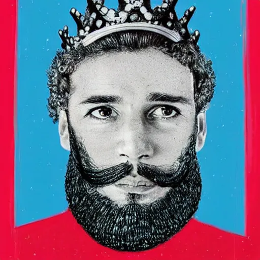 Image similar to the queen with a beard