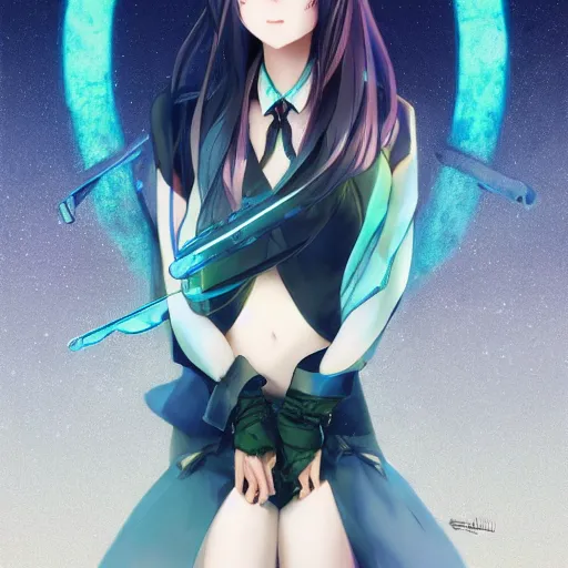 Image similar to clear portrait of anime girl violet evergarden cosplay hatsune miku, black background, light effect, anime style hyper detailed, illustration, bloody, intricate, elegant, digital painting, artstation, smooth, sharp focus, art by artgerm and greg rutkowski and alphonse mucha.