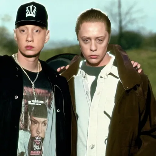 Image similar to Eminem in a movie with Christopher Walken