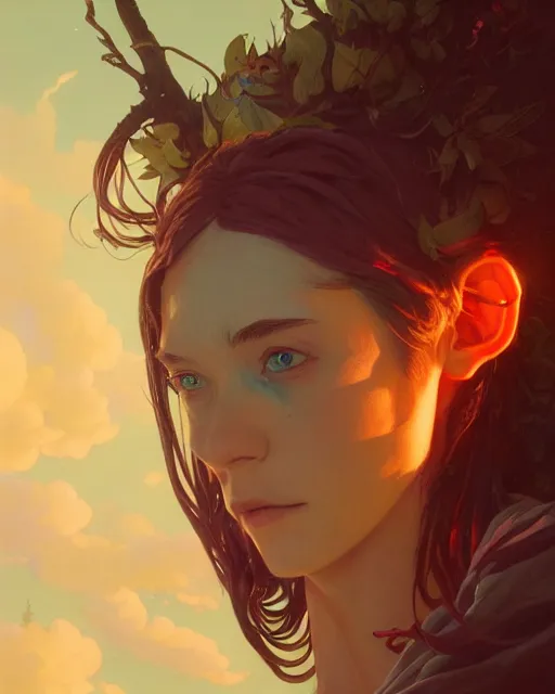 Image similar to highly detailed surreal vfx portrait of a nowpunk mage, stephen bliss, unreal engine, greg rutkowski, loish, rhads, beeple, makoto shinkai and lois van baarle, ilya kuvshinov, rossdraws, tom bagshaw, alphonse mucha, global illumination, detailed and intricate environment