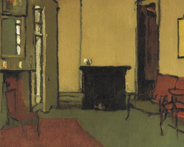 Prompt: mary kelly's room at miller's court by walter sickert,