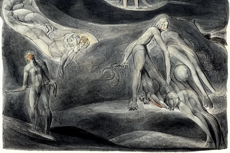 Prompt: the lost traveler's dream under the hill by william blake, ultra detailed