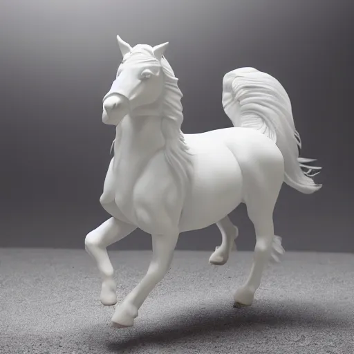Image similar to Donald Trump riding a white horse, wide lens, diorama, 4k, photorealism