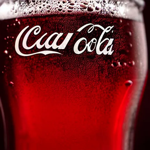 Prompt: “close up 4k shot of a coca cola glass”
