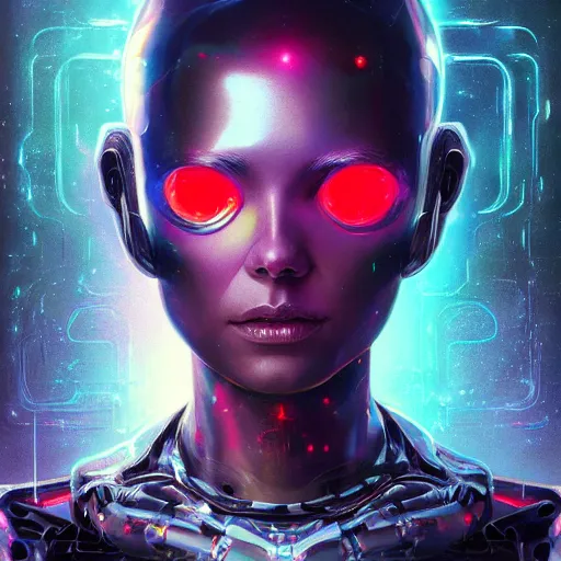 Image similar to alien cybernetic holographic princess, detailed portrait, intricate complexity, by greg rutkowski, artgerm, ross tran, conrad roset, takato yomamoto, ilya kuvshinov. 4 k, beautiful, cinematic dramatic atmosphere