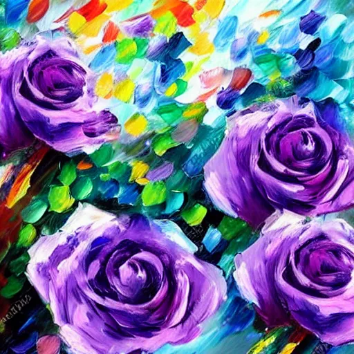 Prompt: texture material made of purple roses sketch, style of Leonid Afremov