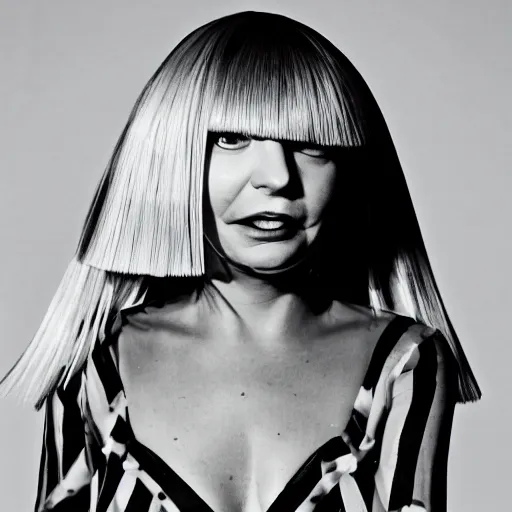 Image similar to Sia furler artistic photoshoot full body