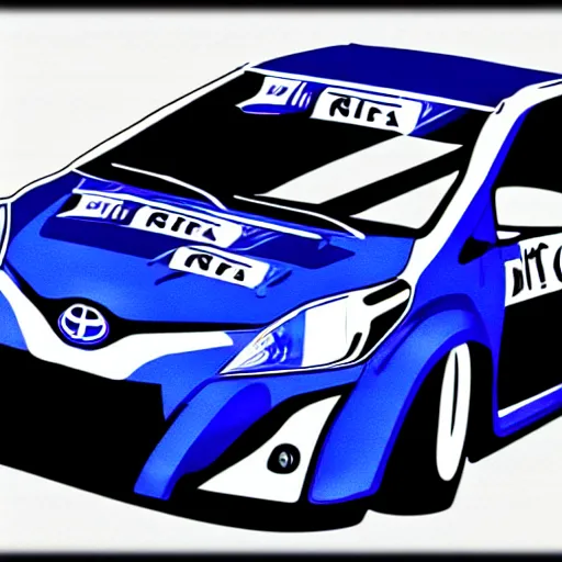 Prompt: blue toyota gr yaris drift, initial d style art