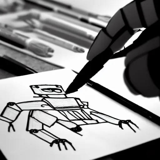 Image similar to robot drawing a human drawing a robot drawing a human