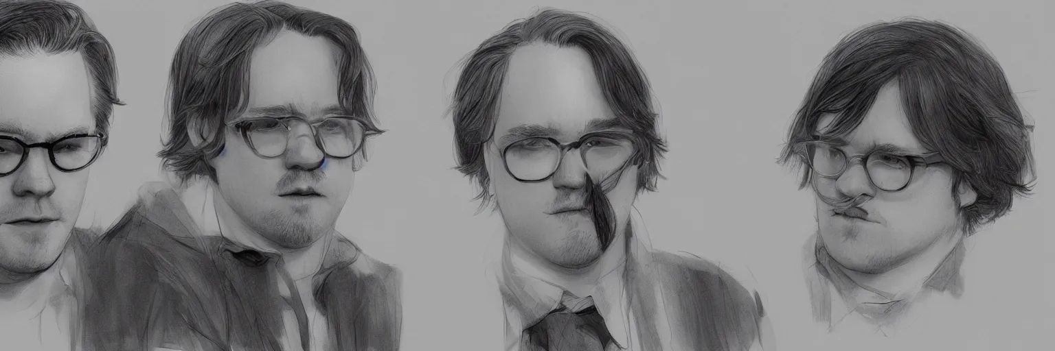 Prompt: character study of philip seymour hoffman and paul dano, 2 0 2 2, clear faces, emotional, character sheet, fine details, concept design, contrast, kim jung gi, pixar and da vinci, trending on artstation, 8 k, full body and head, turnaround, front view, back view, ultra wide angle