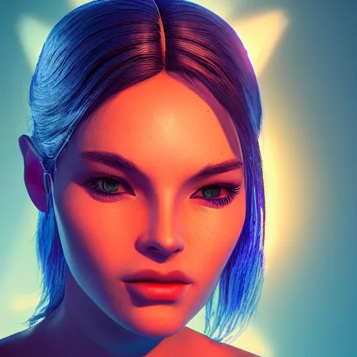 Image similar to glowing orb of blue plasma energy with feminine facial features dramatic lighting, hdr, hyper realistic, octane, unreal, blender, raytracing, trending on artstation