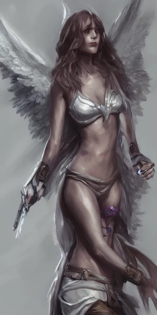 Image similar to Concept art, angel girl, artstation trending, highly detailded