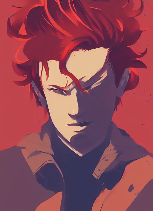 Prompt: a young man with red hair. he looks very angry. clean cel shaded vector art. shutterstock. behance hd by lois van baarle, artgerm, helen huang, by makoto shinkai and ilya kuvshinov, rossdraws, illustration, art by ilya kuvshinov