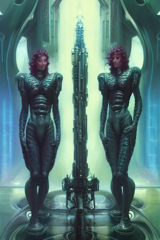 Image similar to gemini fantasy character portrait, ultra realistic, wide angle, intricate details, blade runner artifacts, highly detailed by peter mohrbacher, wayne barlowe, boris vallejo, hajime sorayama aaron horkey, gaston bussiere, craig mullins