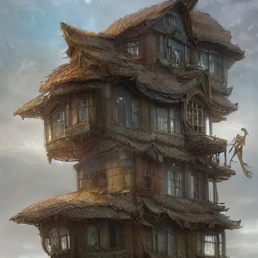 Image similar to person made of windows and doors and a roof, complete house with Central nervous,background fine lines by ellen jewett, tomasz alen kopera and Justin Gerard