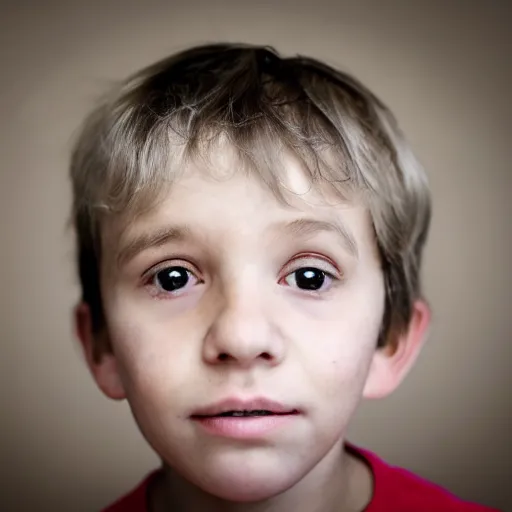 Image similar to portrait of a kid with old wrinkly skin and gray hair