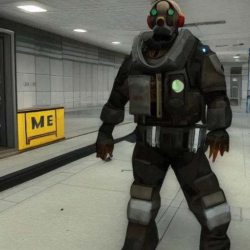 Prompt: a metropolice NPC from Half Life 2, by Valve, in real life, photo