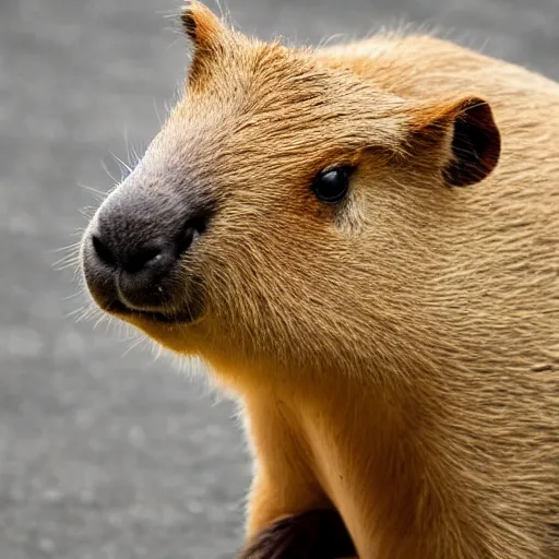Prompt: a capybara riding a bike
