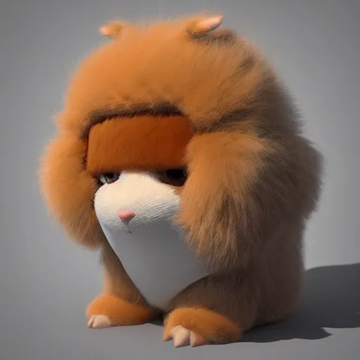Prompt: a fluffy fluffy fluffy creature , concept art, trending on artstation 3D.