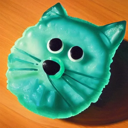 Prompt: a cat made out of jello, gelatinous