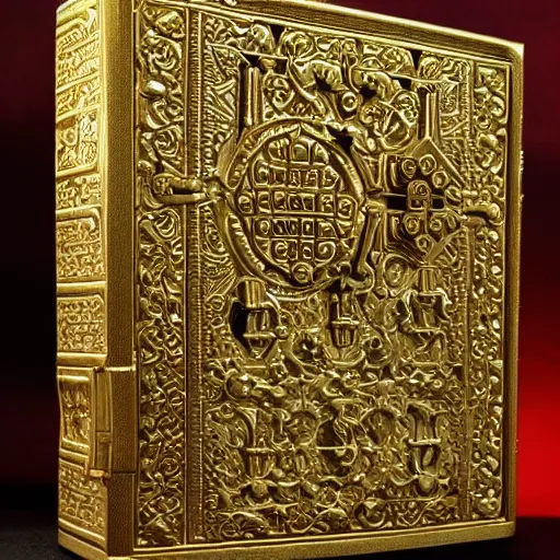 Image similar to the sega saturn bible ornamental intricate gilded with controllers