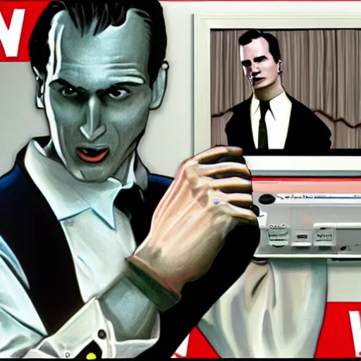 Prompt: american psycho on nintendo 6 4