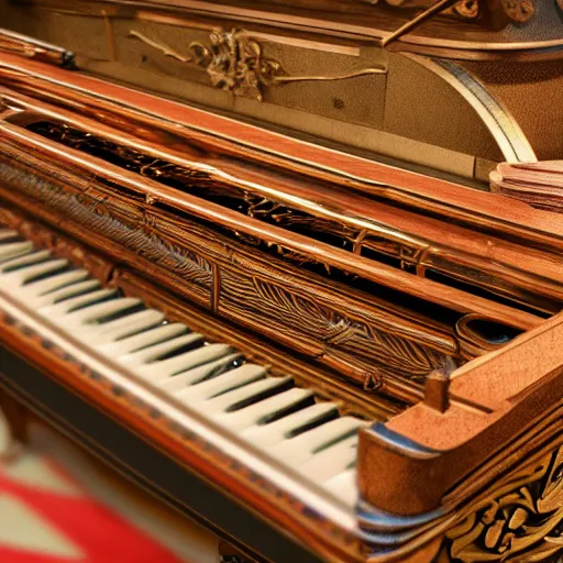 Image similar to beautiful highly detailed photorealistic render of a harpsichord, 8 k