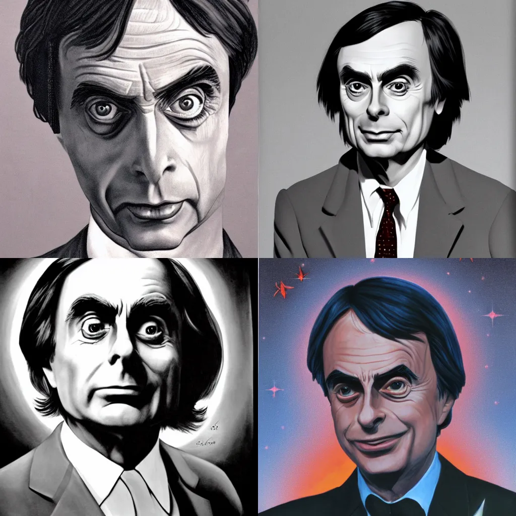 Prompt: Carl Sagan as Satan, portrait, hyperrealistic