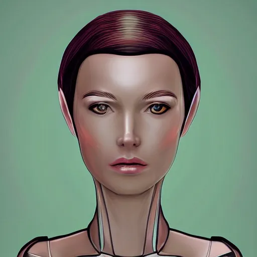 Image similar to portrait of a female android by christina robertson