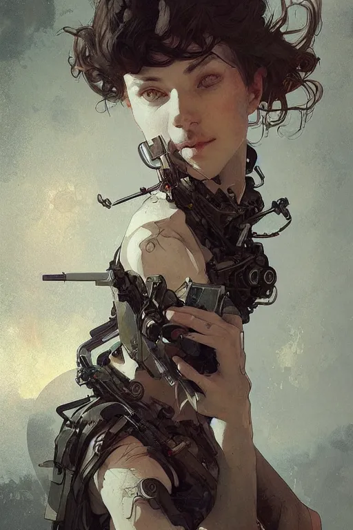 Prompt: A full portrait of a beautiful post apocalyptic offworld researcher, intricate, elegant, highly detailed, digital painting, artstation, concept art, smooth, sharp focus, illustration, art by Krenz Cushart and Artem Demura and alphonse mucha