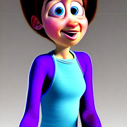 Image similar to pixar character transgender woman with down syndrome