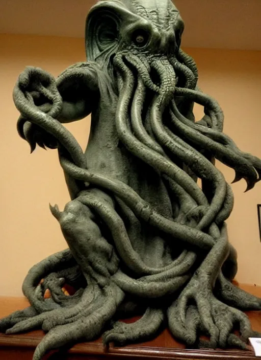 Prompt: cthulhu statue by michelangelo