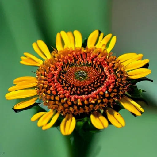 Image similar to 10 different photos of a bug’s eye view of a flower.