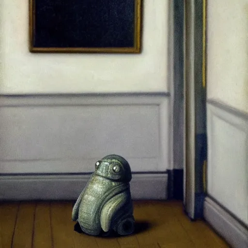 Image similar to tardigrade in style of vilhelm hammershoi