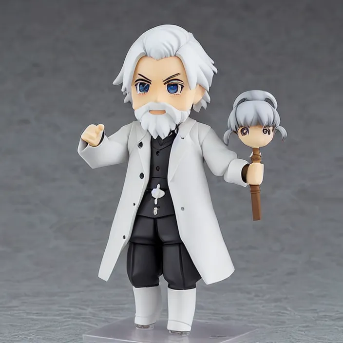 Image similar to karl marx white hair, an anime nendoroid of karl marx, figurine, detailed product photo